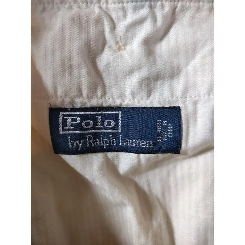 VTG Polo Ralph Lauren Dress Pants 36/30 Beige Linen Silk Formal Office Preppy